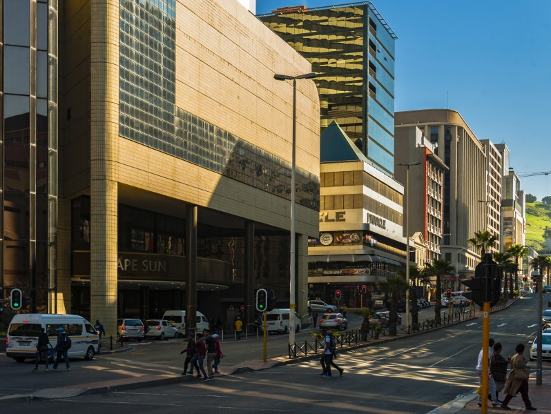 View south down Strand Street, Cape Town, from St Georges Mall intersection