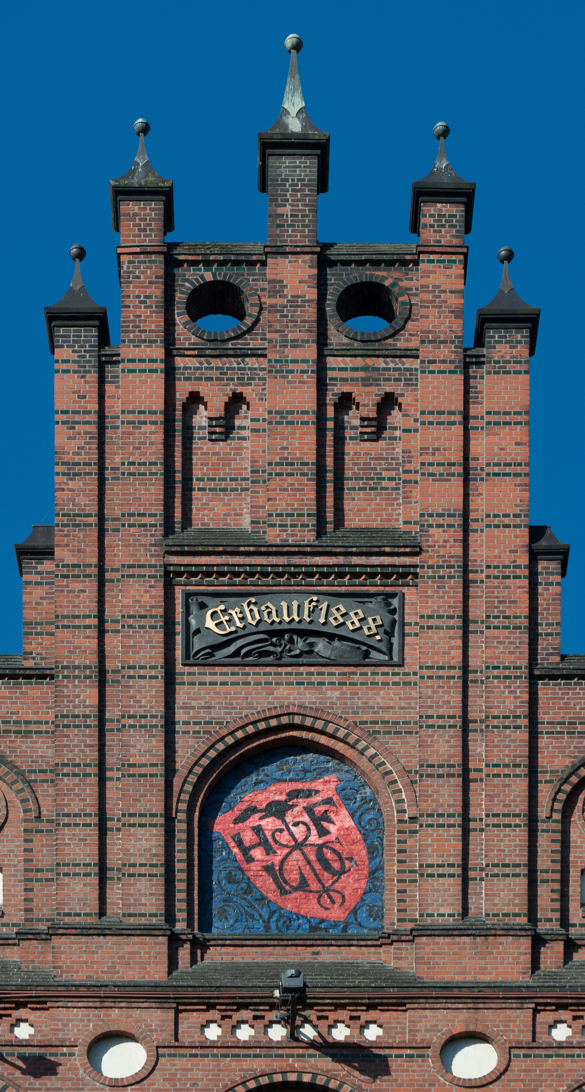 Speicherstadt (Hamburg-HafenCity).Block H.Fleetseite.Giebel.ajb
