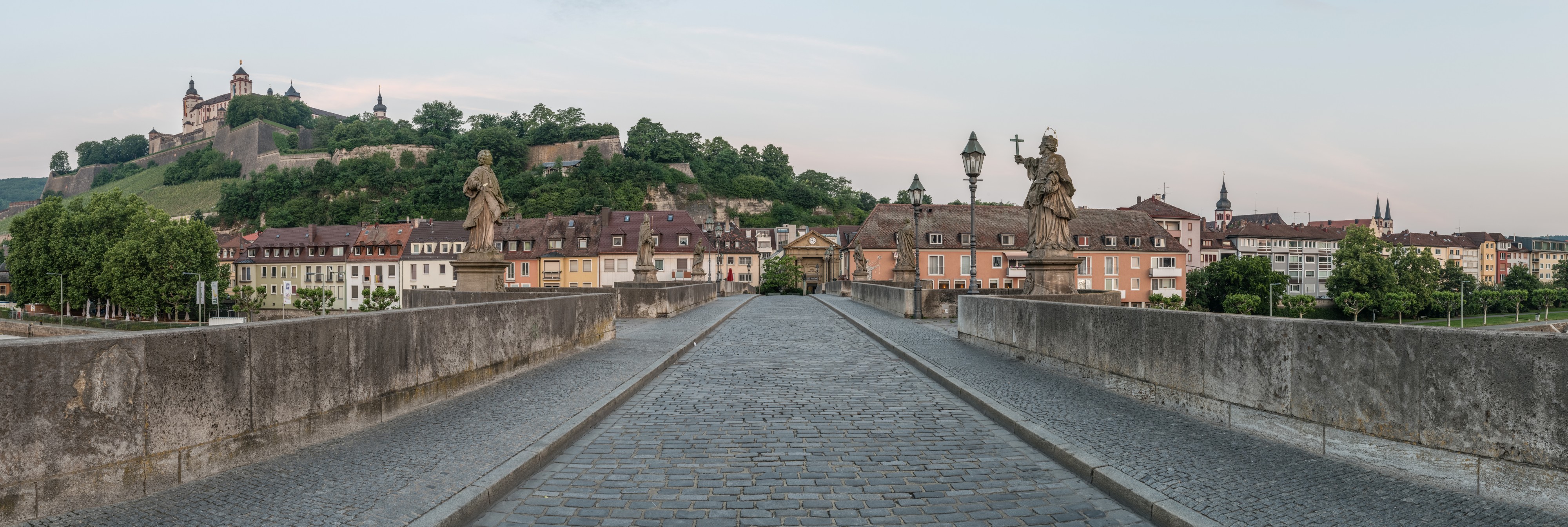 Alte Mainbrücke and Festung Marienberg, East View 20140604