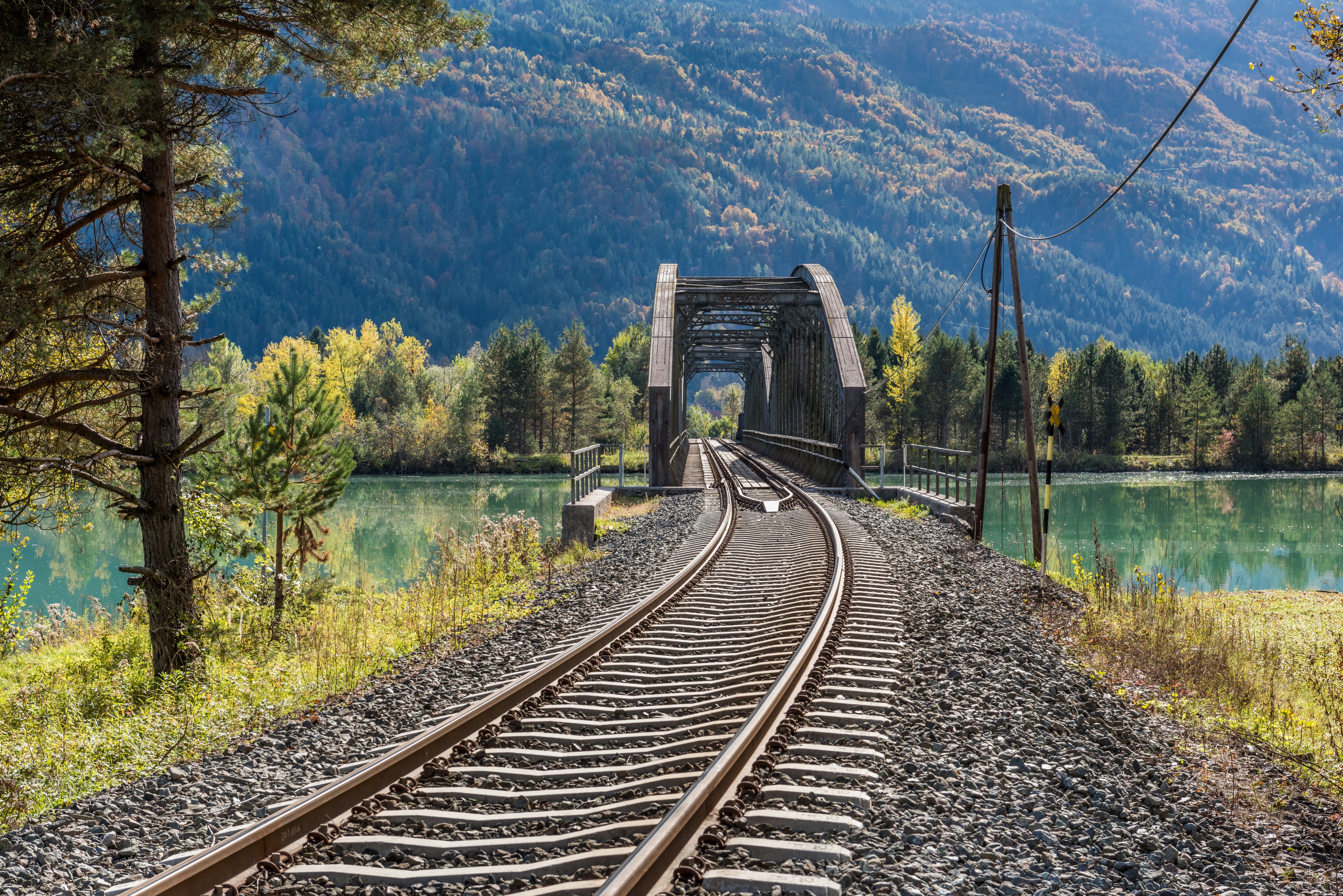Köttmannsdorf Unterschlossberg Drau Eisenbahnbruecke 09102017 1436