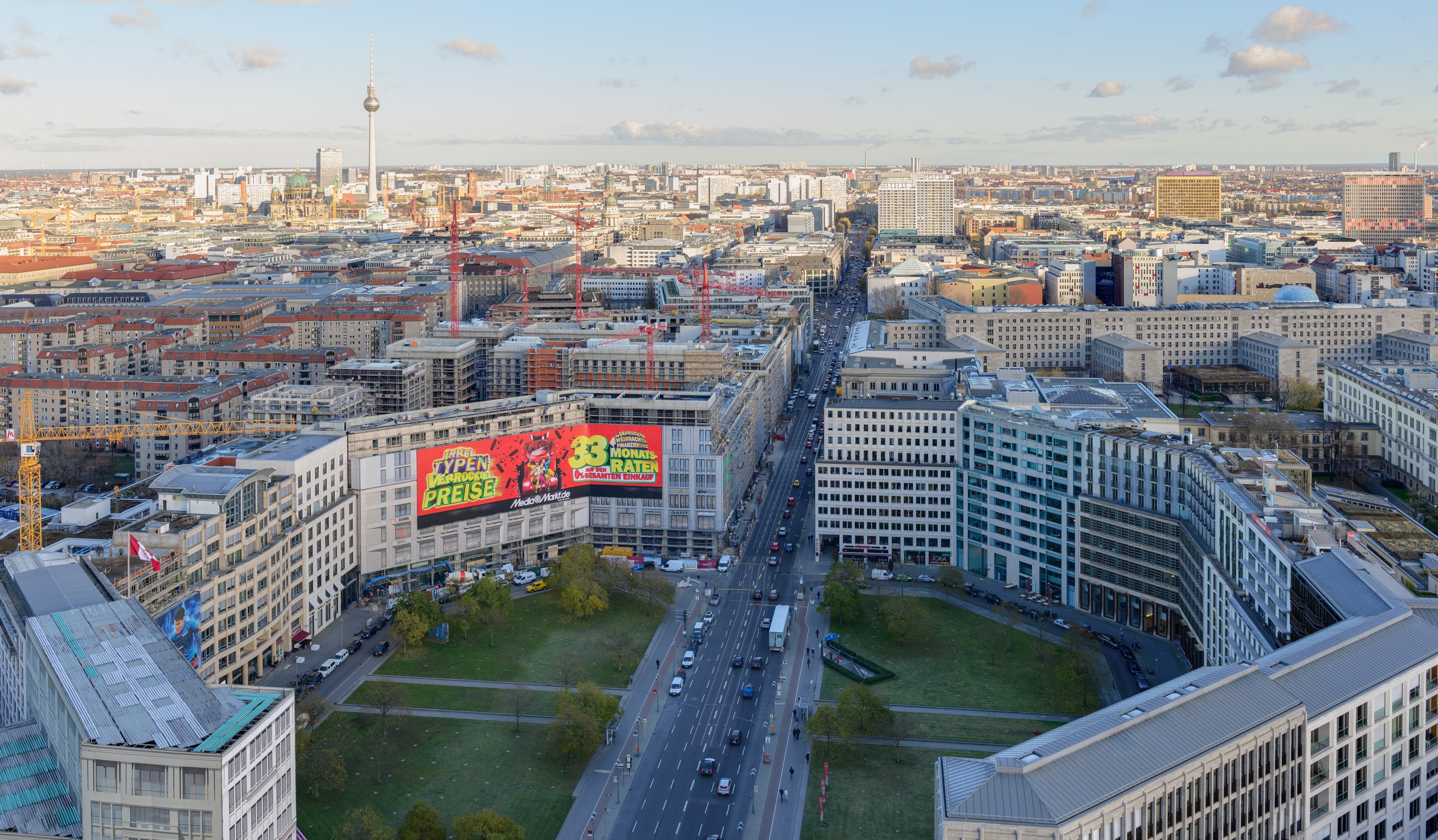Leipziger Platz and Leipziger Straße from Kollhoff-Tower November 2013