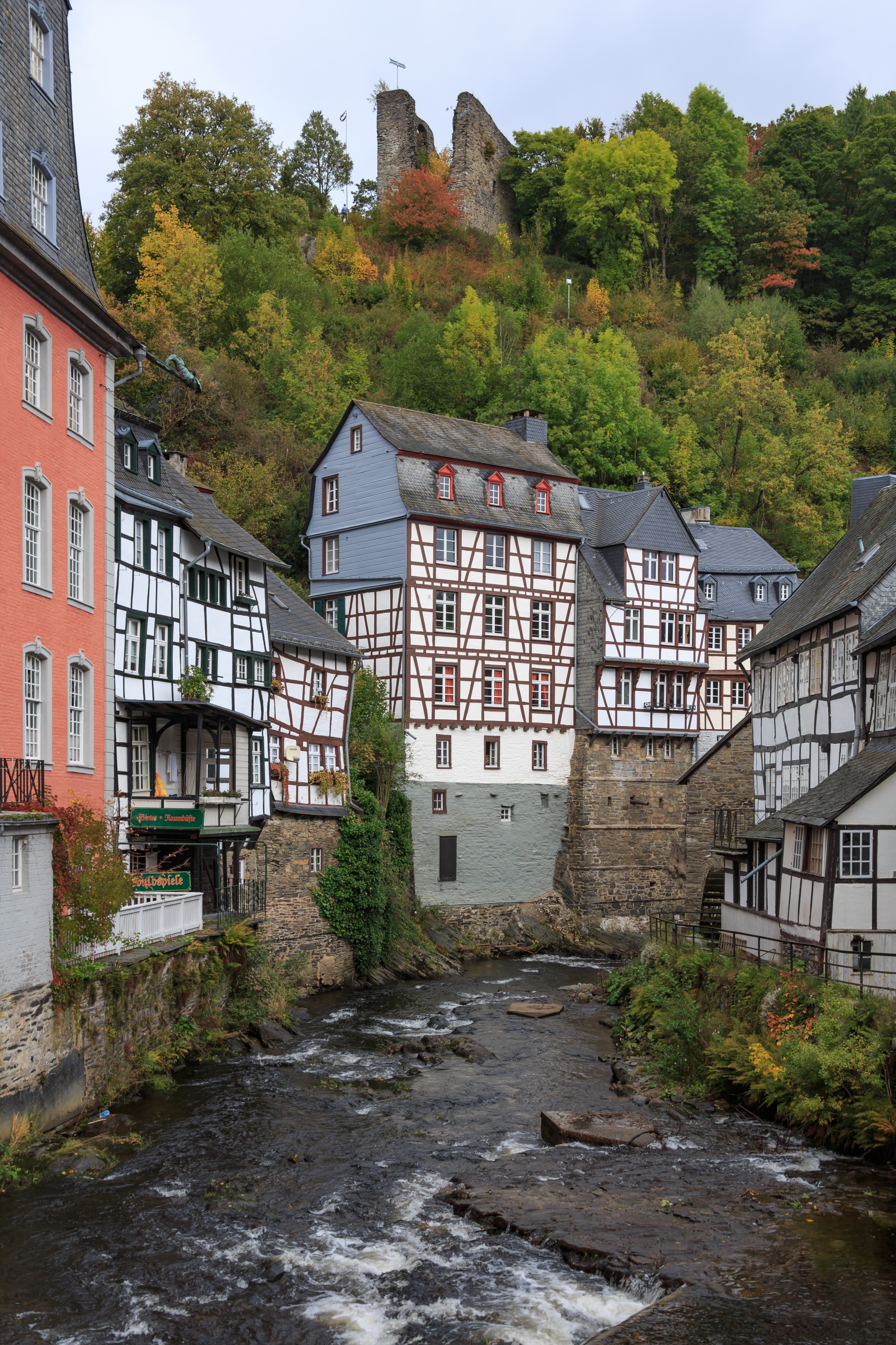 Monschau Germany Timber-framed-houses-along-Rur-river-01