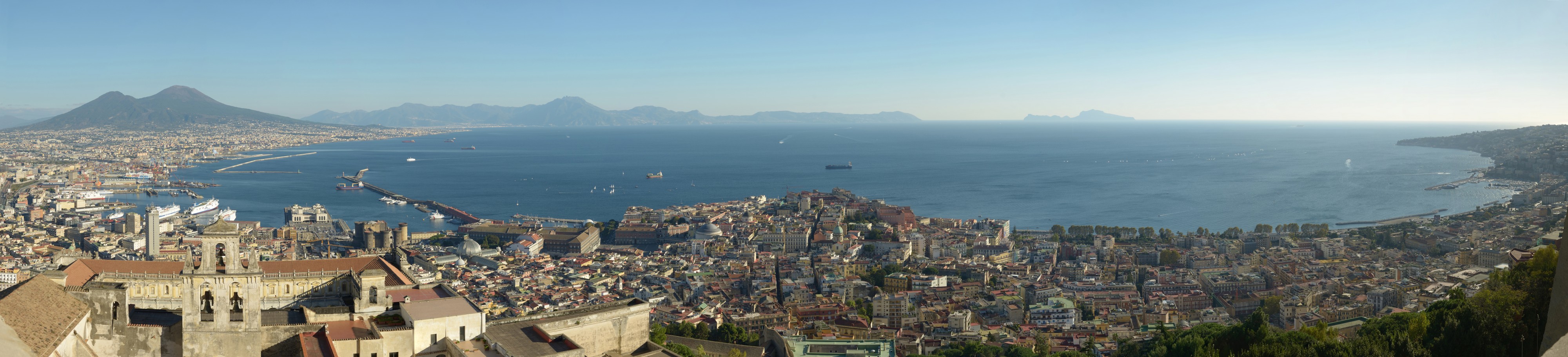 Naples from the Castello Sant Elmo with Abbazia San Martino
