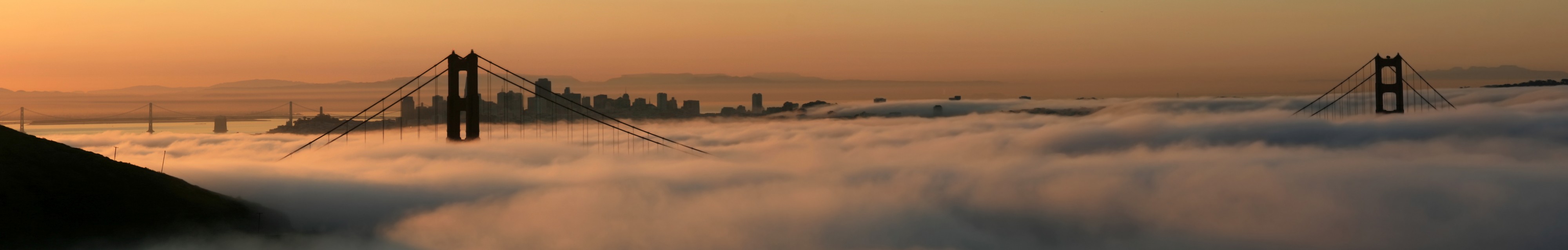 San Francisco with two bridges the fog and superior mirage
