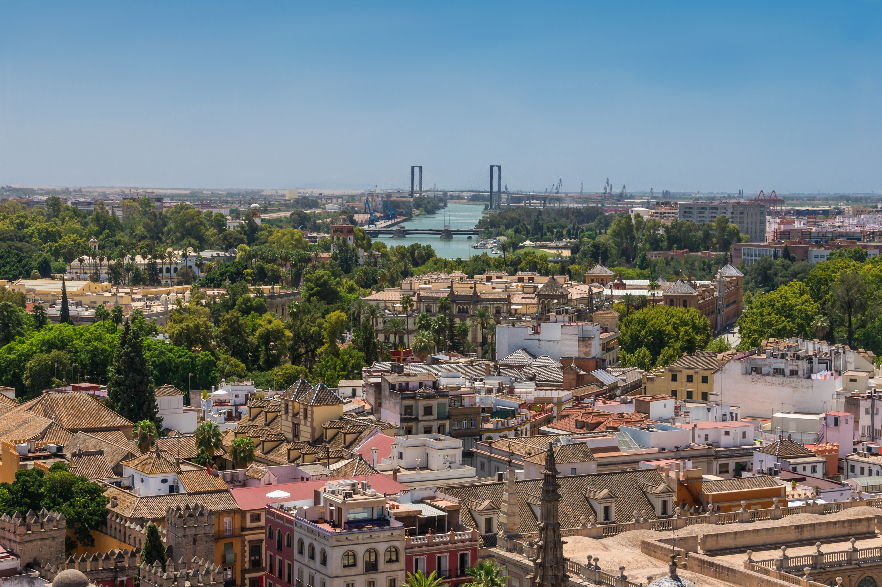 Toits Guadalquivir ponts Séville Espagne