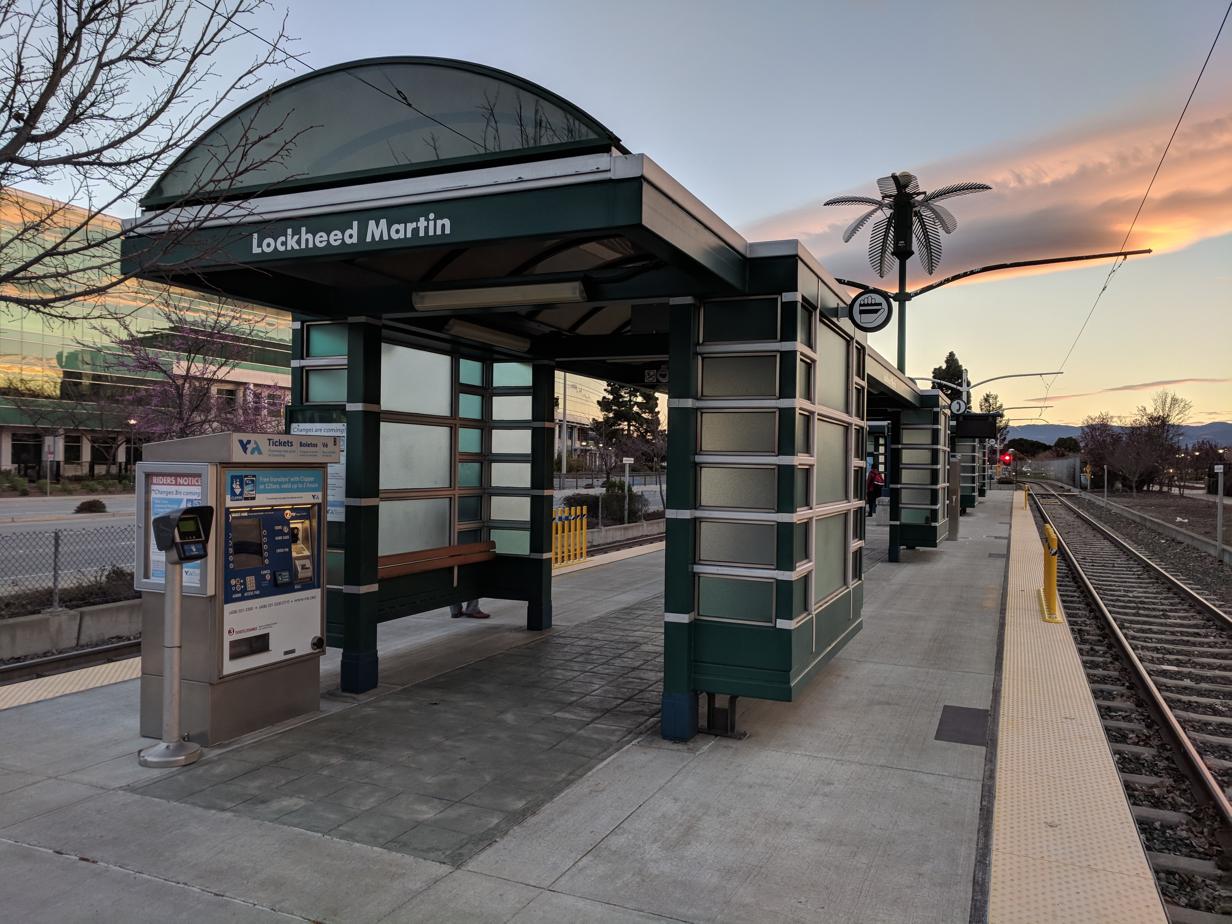 VTA light rail station at Lockheed Martin Transit Center