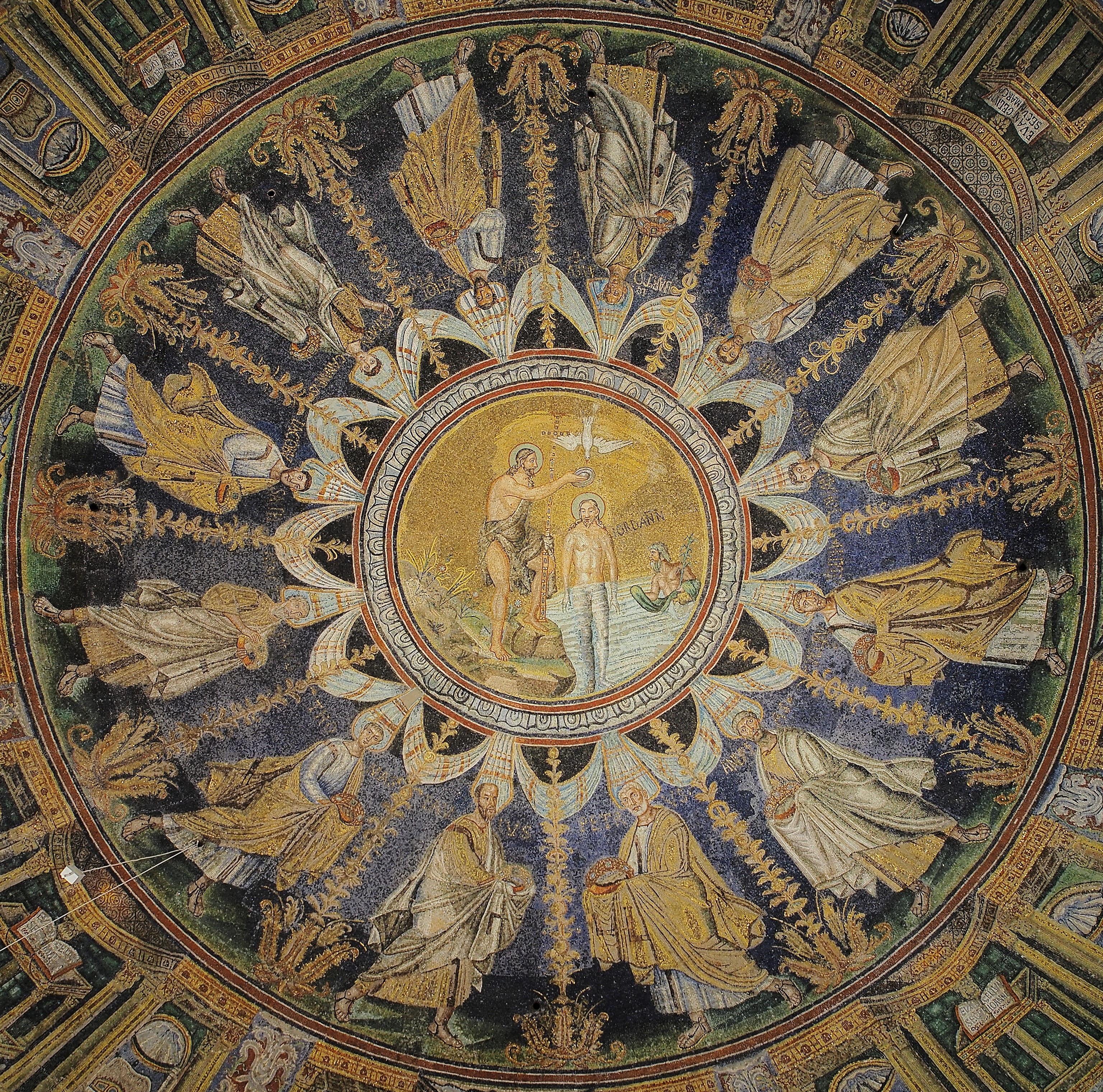 Baptistry of Neon ceiling mosaic (Ravenna)