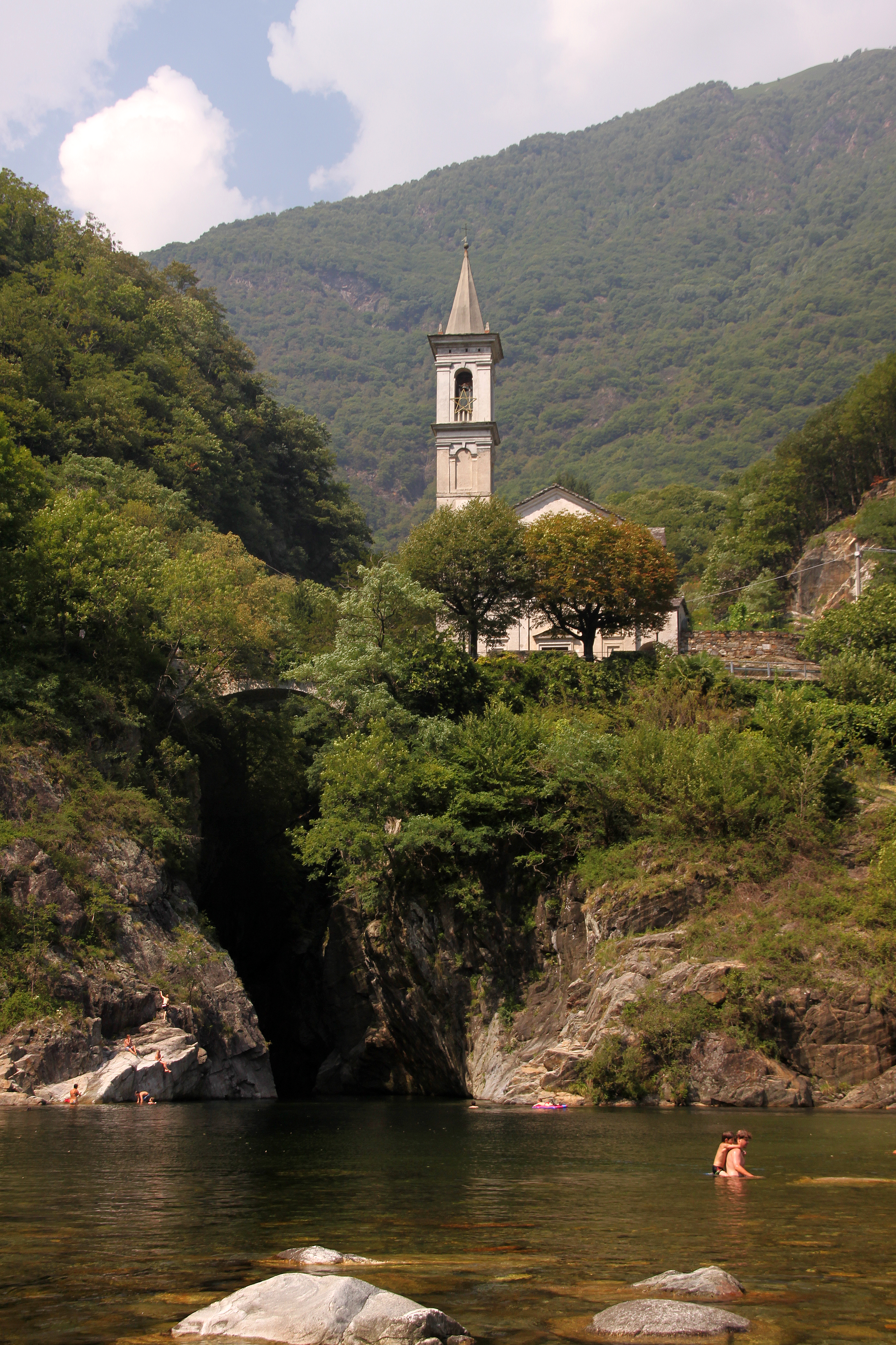 Cannobio - Church of Sant'Anna above the Cannobino river 1484