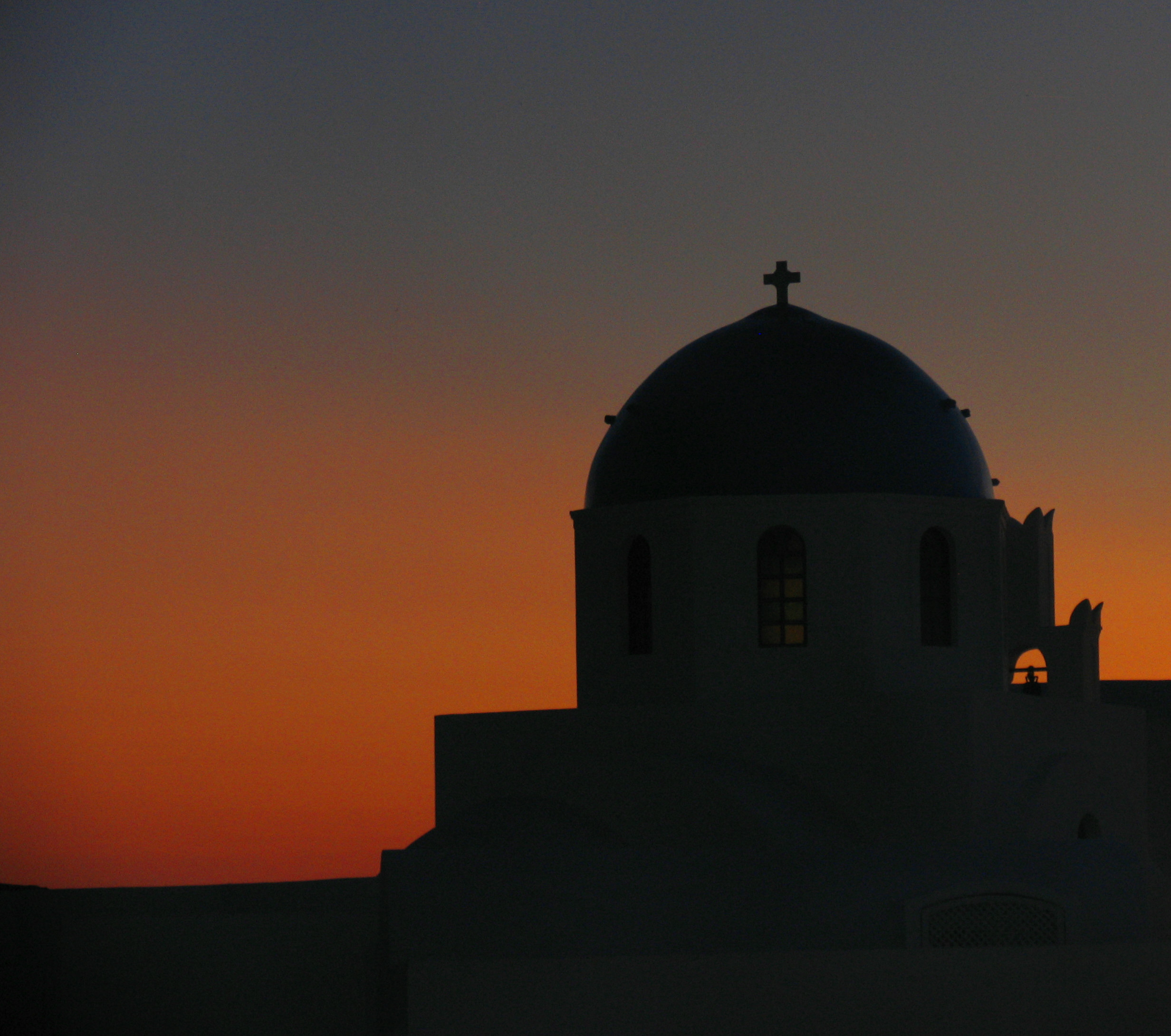 Church dome sunset - Oia, Greece 1