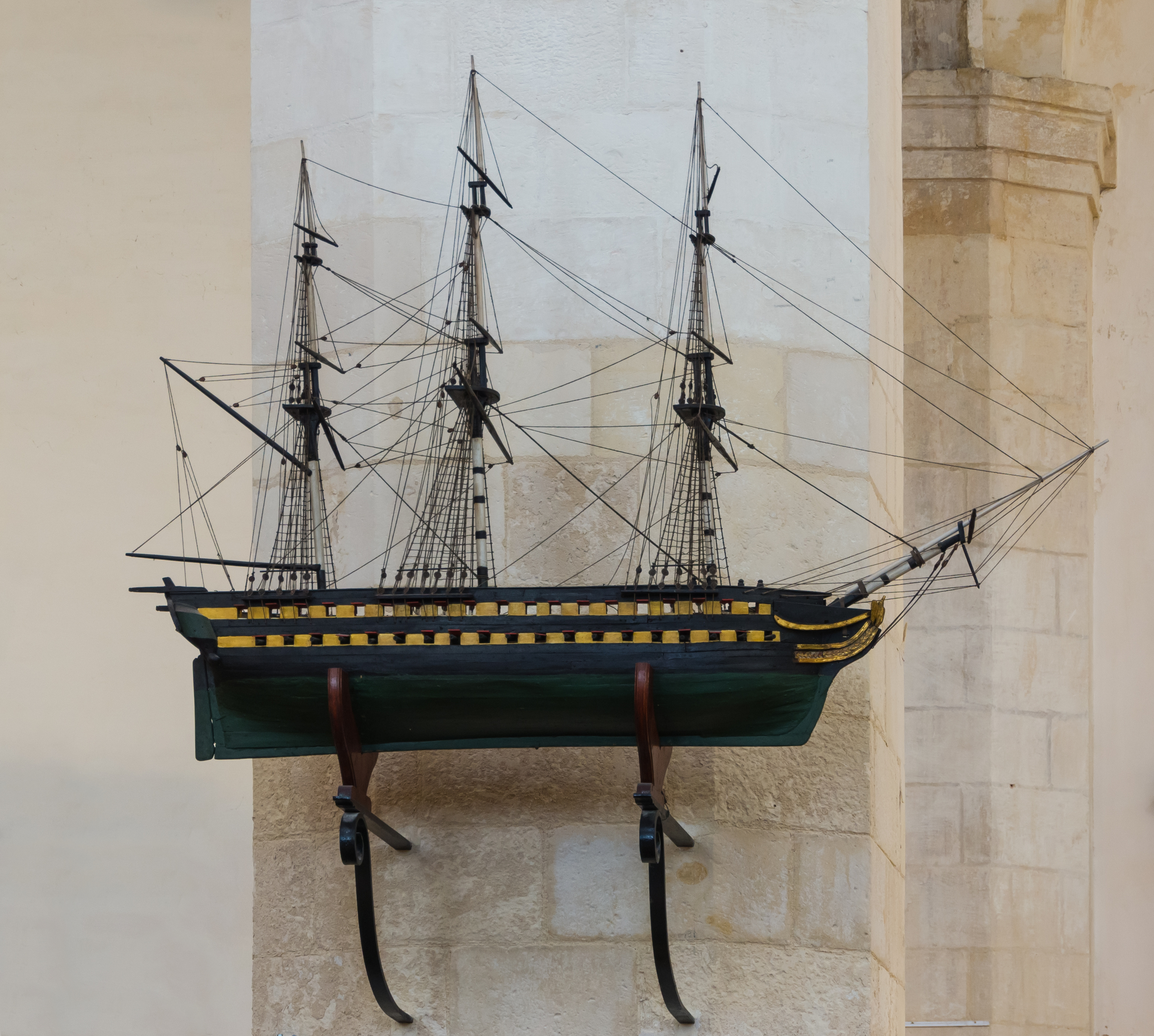 Ex-voto ship Saint Augustin, ca 1810, Church Saint-Sauveur La Rochelle