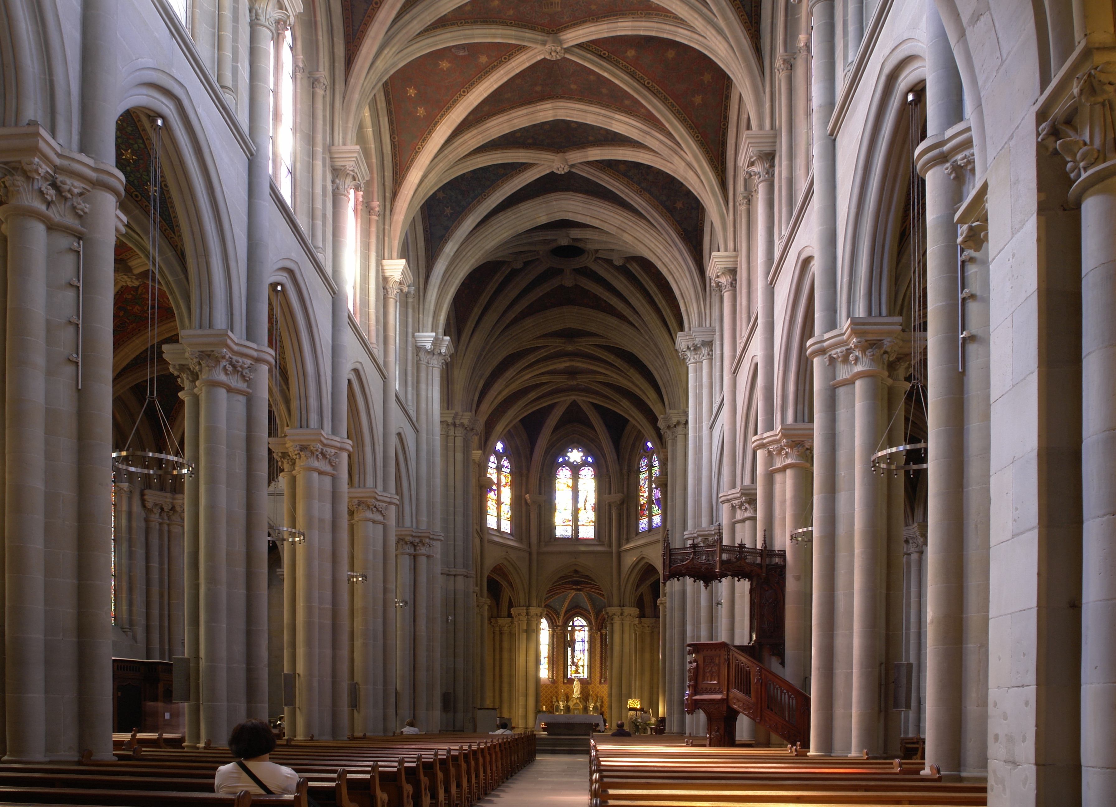 Interior of Notre-Dame basilica in Geneva