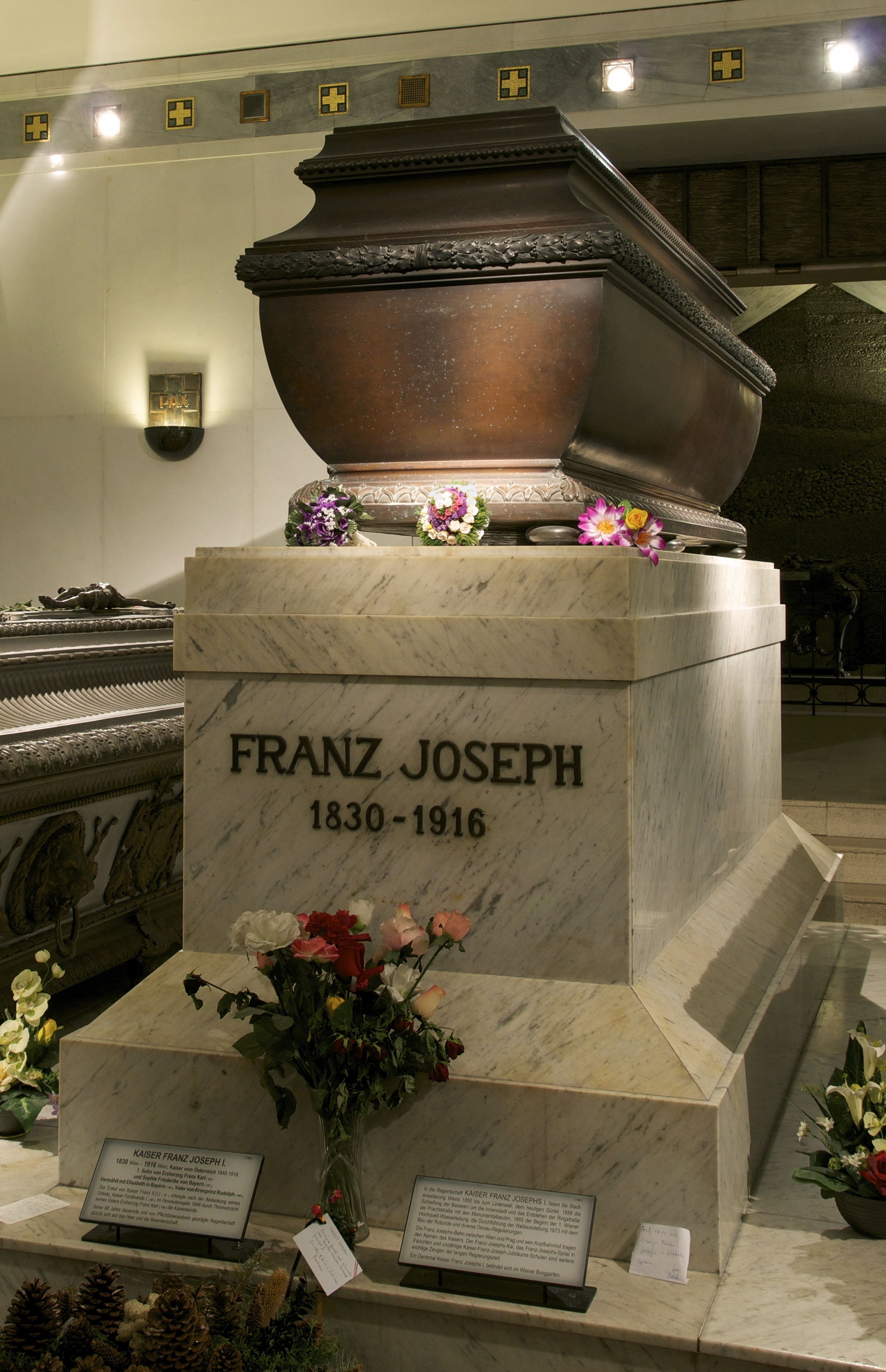 Kaiser Franz Joseph of Austria sarcophagus Kapuzinergruft Wien Vienna