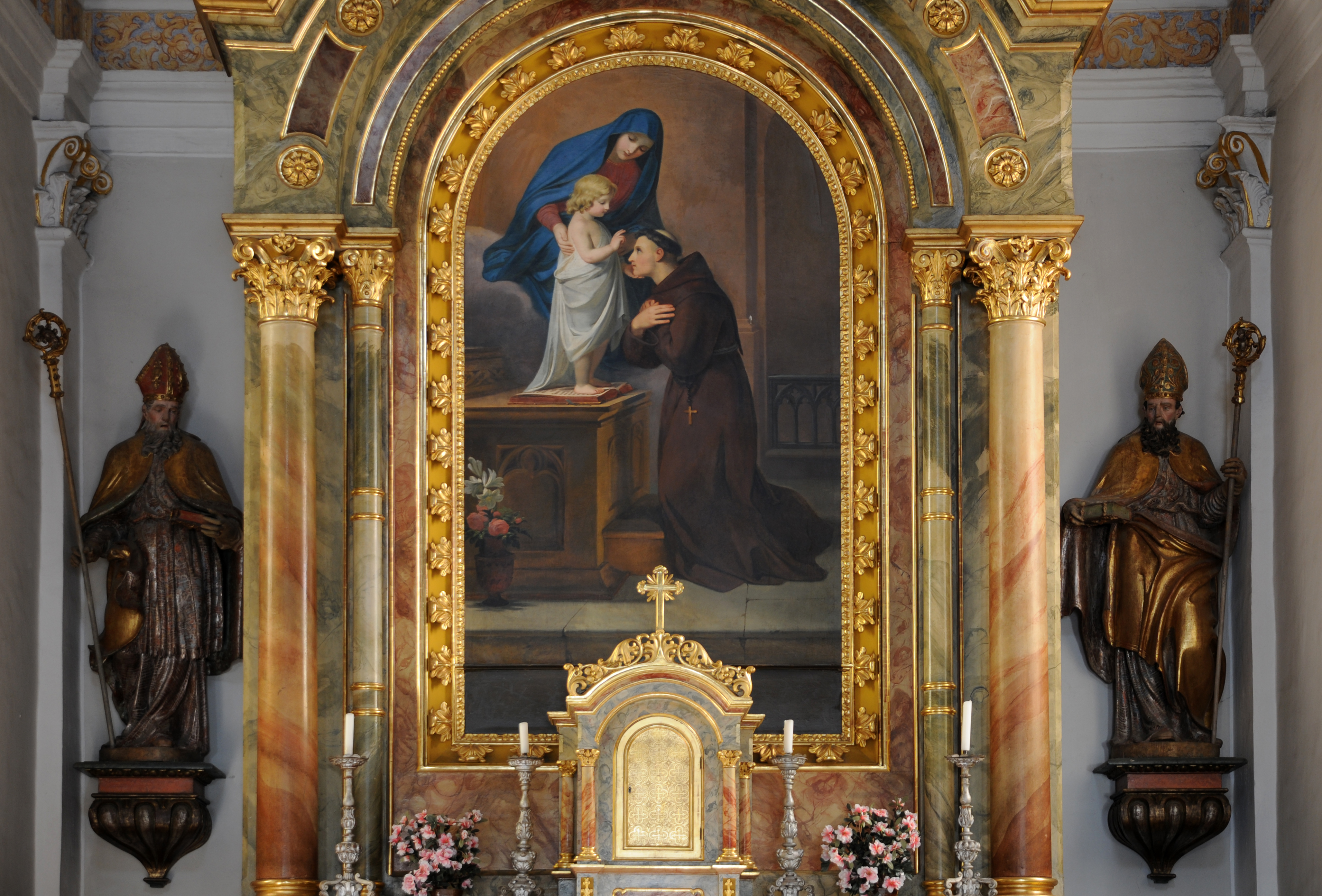 Main Altar of Saint Antony church in St. Ulrich