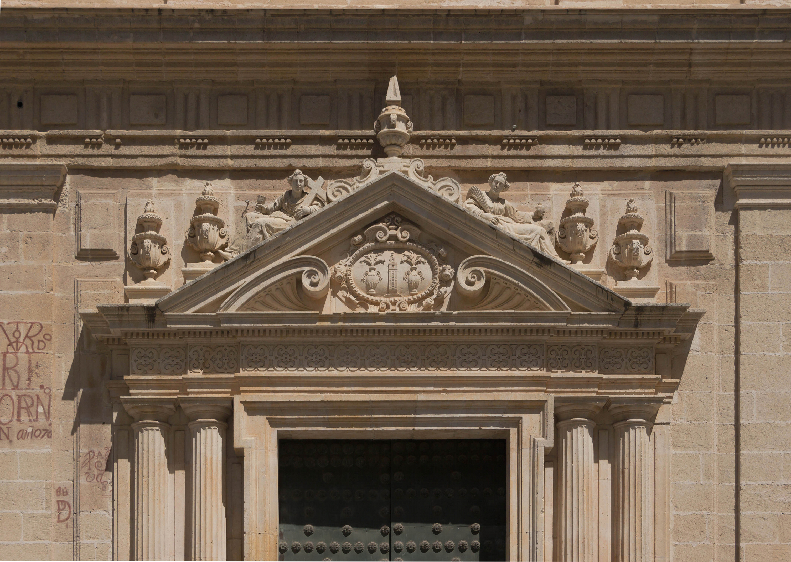 Pediment entrance cathedral Sevilla