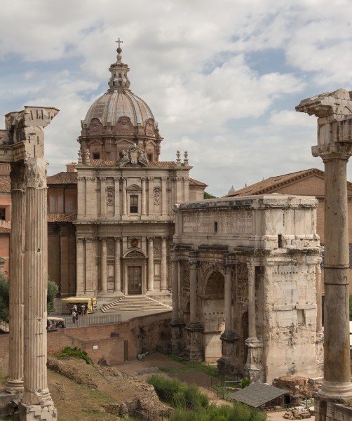 Arch Septimus Severus church St Lucas and Martina Forum Romanum Rome Italy