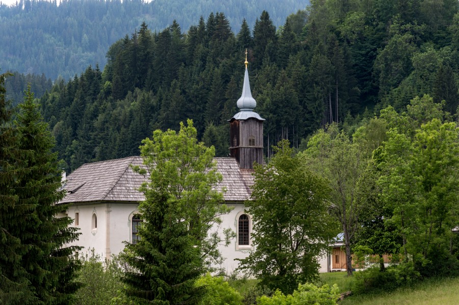 Arriach Innerteuchen Pfarrkirche hl Kreuz und ehem Hospiz (Kloesterle) 05062017 5166