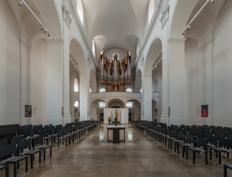 Augustinerkirche, Würzburg, Nave and Organ 20150814 3