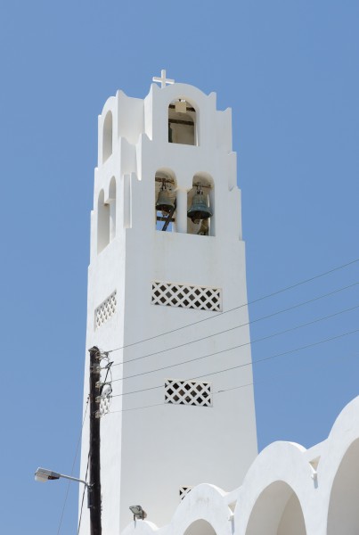 Bell tower - Ypapanti cathedral - Fira - Santorini - Greece - 01