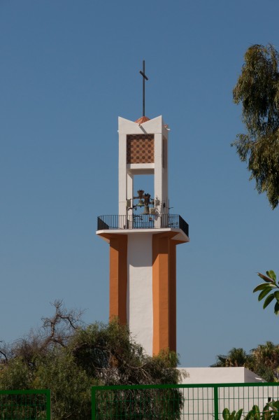 Bell tower iglesia de la Purissima Calahonda Andalusia summer 2012 Spain