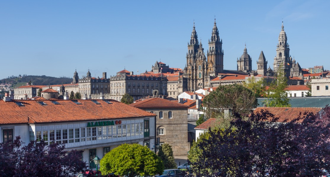 Catedral e parte traseira do Pazo de Raxoi. Santiago de Compostela. Galiza 2013-2