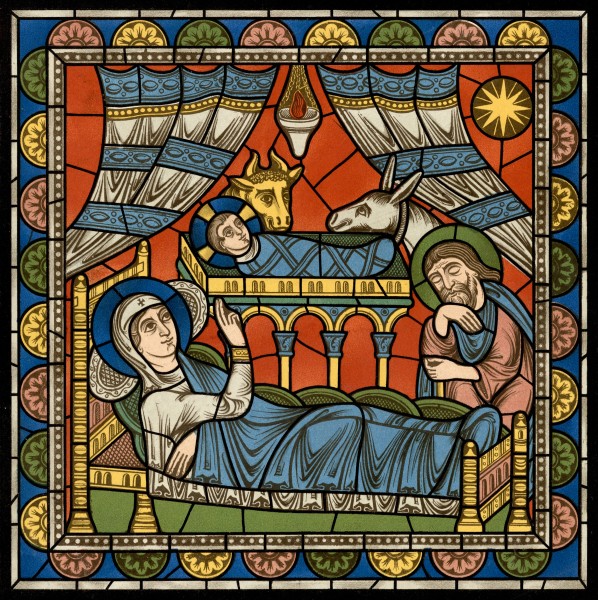 Chartres VITRAIL DE LA VIE DE JÉSUS-CHRIST Motiv 03 VITRAIL DE LA VIE DE JÉSUS-CHRIST-Nativité de Jésus-Christ