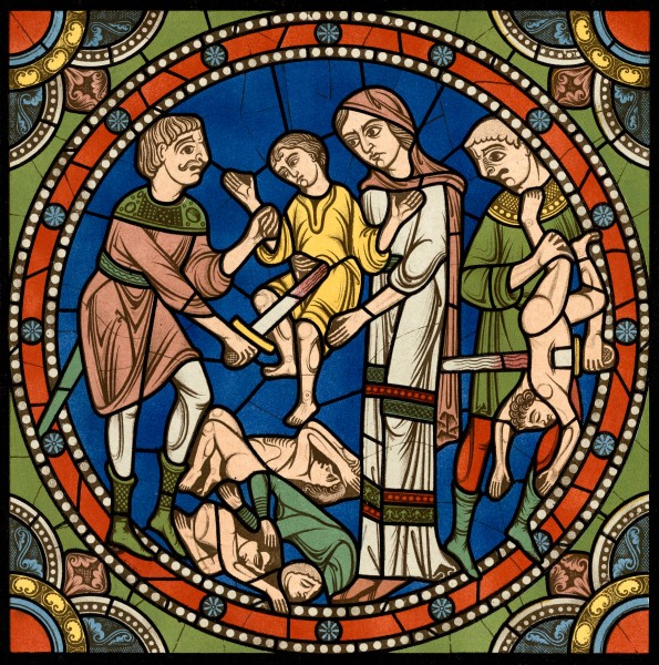 Chartres VITRAIL DE LA VIE DE JÉSUS-CHRIST Motiv 14 Le massacre des innocents