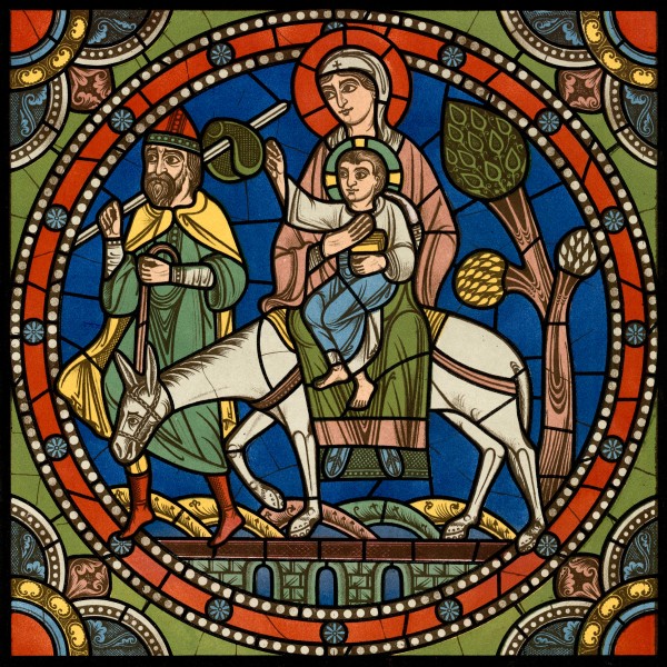Chartres VITRAIL DE LA VIE DE JÉSUS-CHRIST Motiv 18 Le retour d’Égypte (la Sainte Famille)