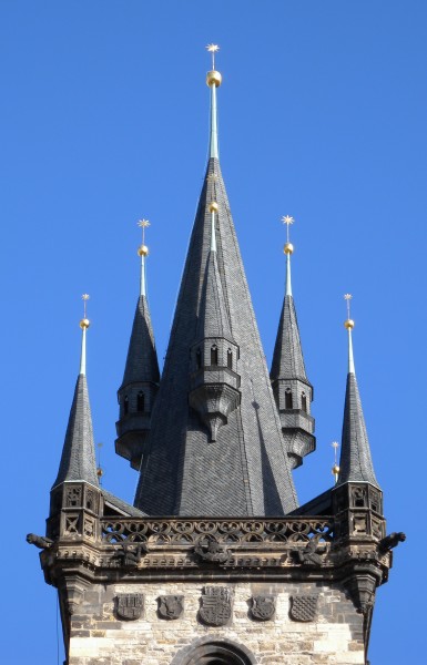 Church of Our Lady in front of Týn-Tower front view (Prague)