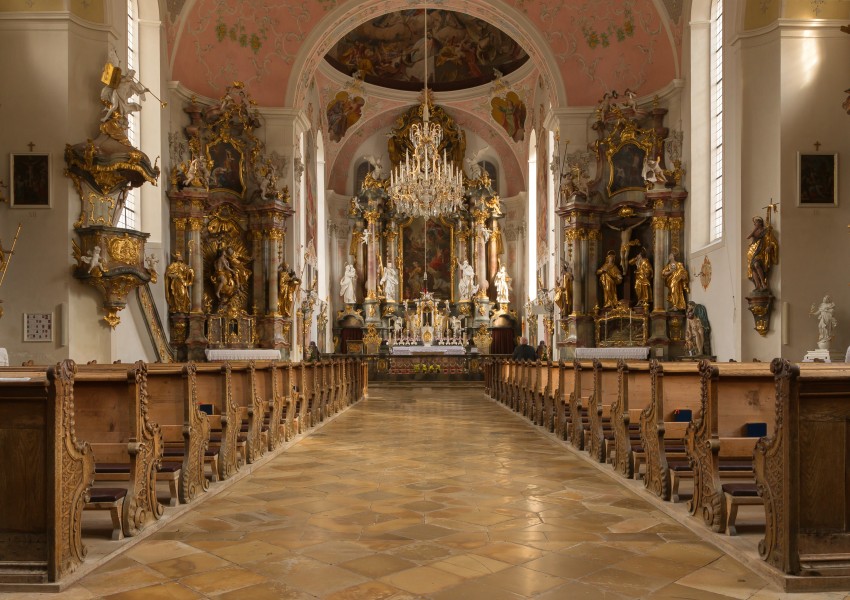 Church Saint Peter Saint Paul, inside, Oberammergau, Bavaria, Germany