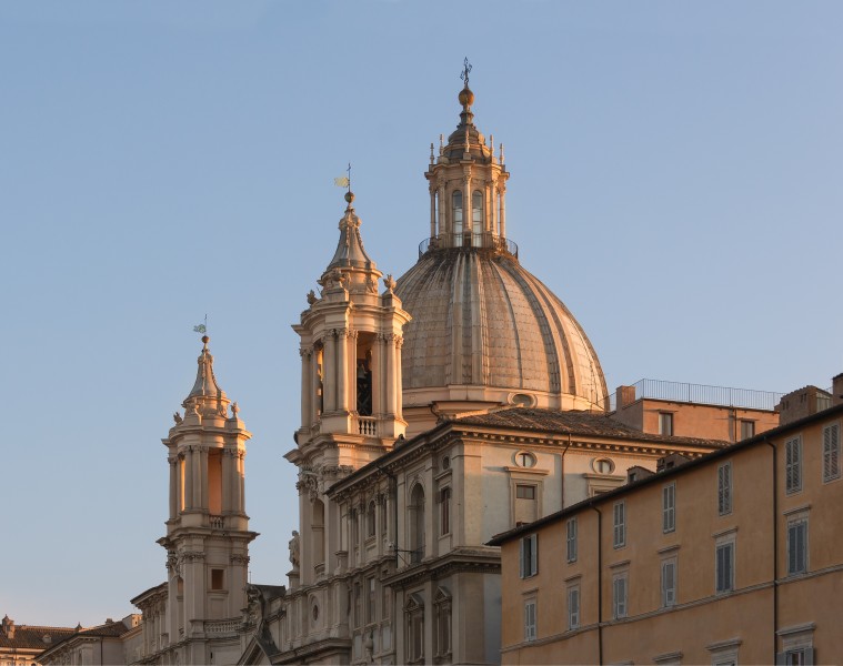 Church Sant'Agnese in Agone, Dome and towers, Rome, Italy