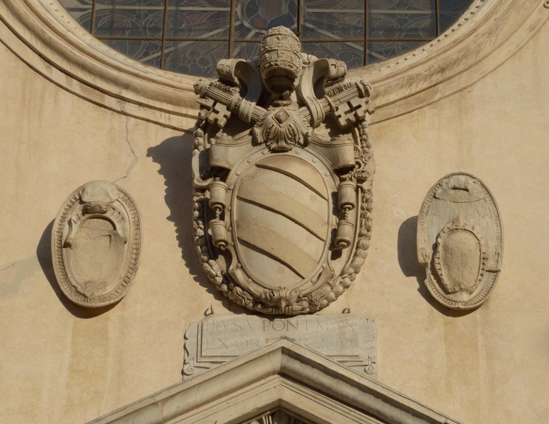 Coa of Pope Pius V on the church Saint Mary above Minerva