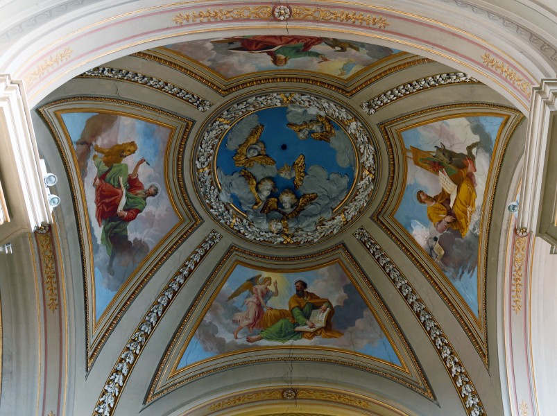 Decoration with the four evangelists in the Cathedral of Sutri