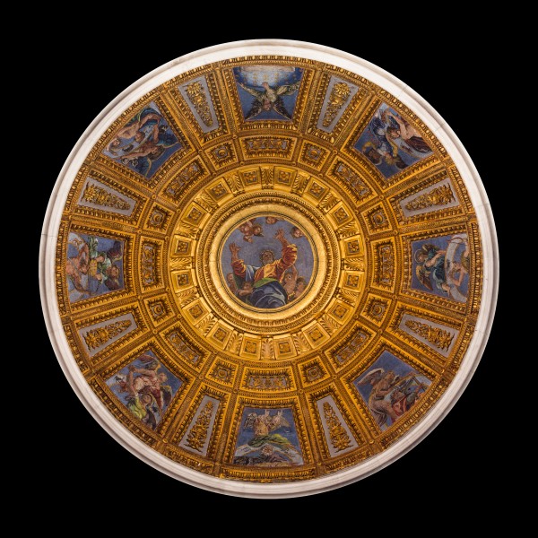 Dome Cappella Chigi from inside, Santa Maria del Popolo, Rome, Italy