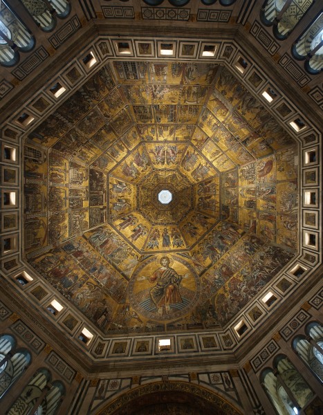 Florence baptistery ceiling mosaic total view