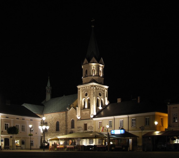 Franciscan Church in Sanok by night