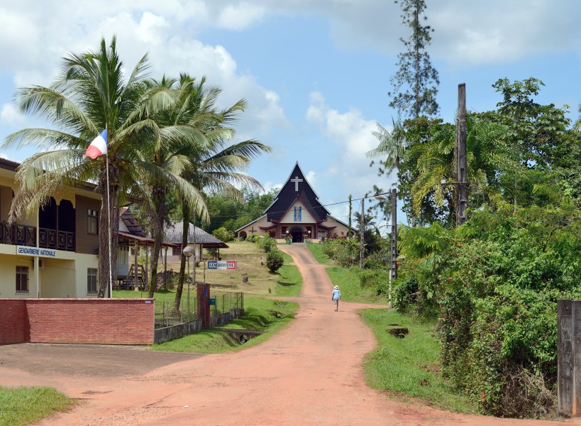 French Guiana Cacao street towards church