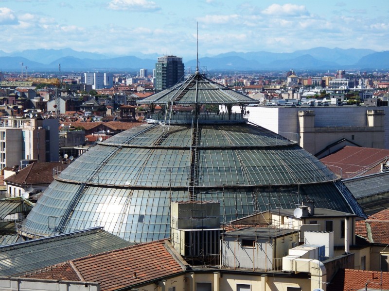 Glass fome of the Galleria Vittorio Emanuele II in Milan