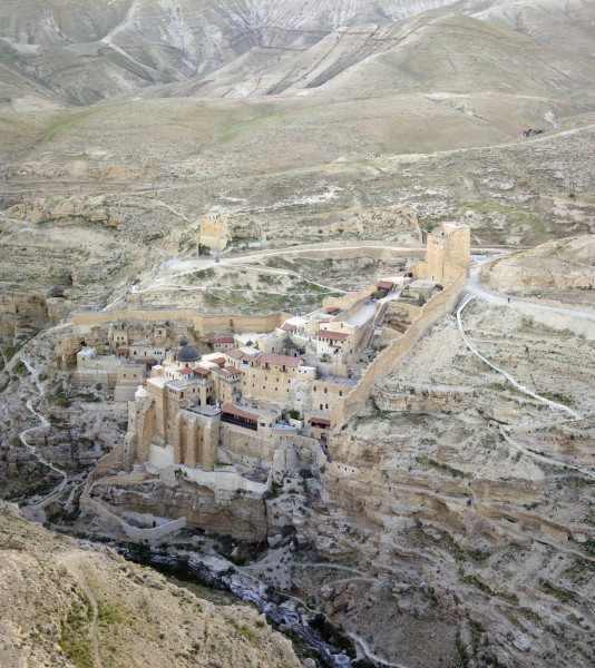 Israel-2013-Aerial-Mar Saba Monastery