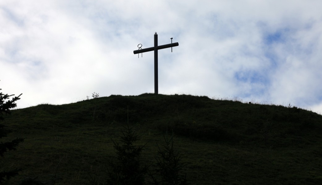 a cross in the La Salette sanctuary, France, Europe, August 2013, picture 43