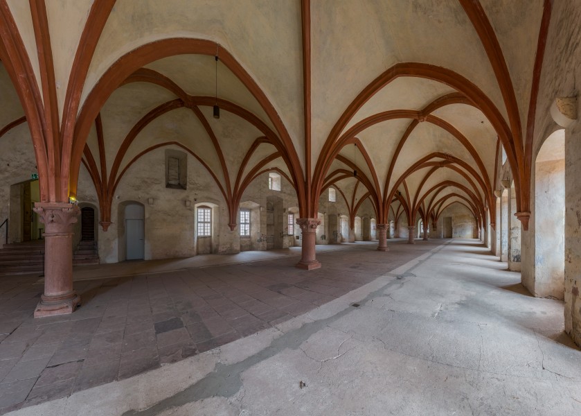 Mönchsdormitorium, Kloster Eberbach (Panini Projection) 20140903 1