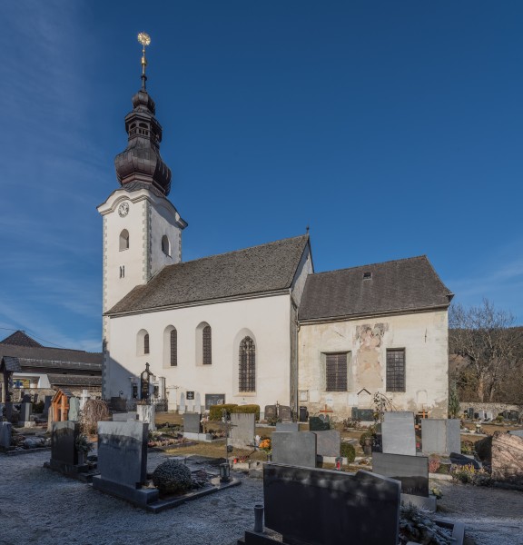 Metnitz Grades Pfarrkirche hl Andreas mit Friedhof SO-Ansicht 21122016 5741