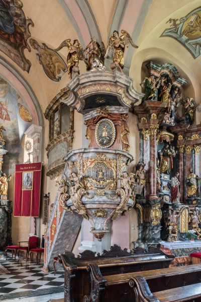 Moosburg Pfarrkirche hll Michael und Georg Kanzel 11092016 4164