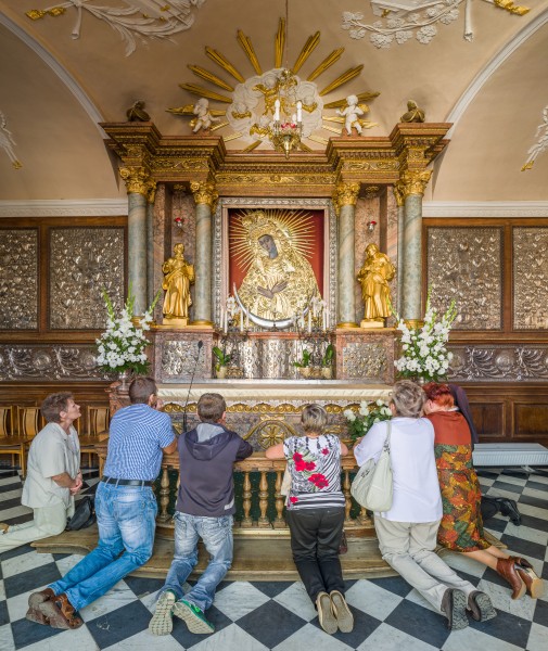 Our Lady of the Gate of Dawn Interior With Worshippers, Vilnius, Lithuania - Diliff