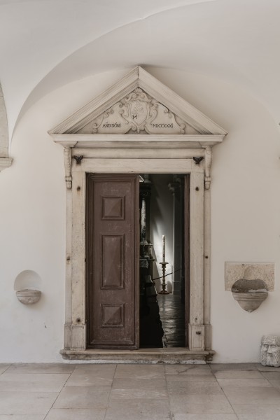 Piran monastery minorites portal in cloister vault