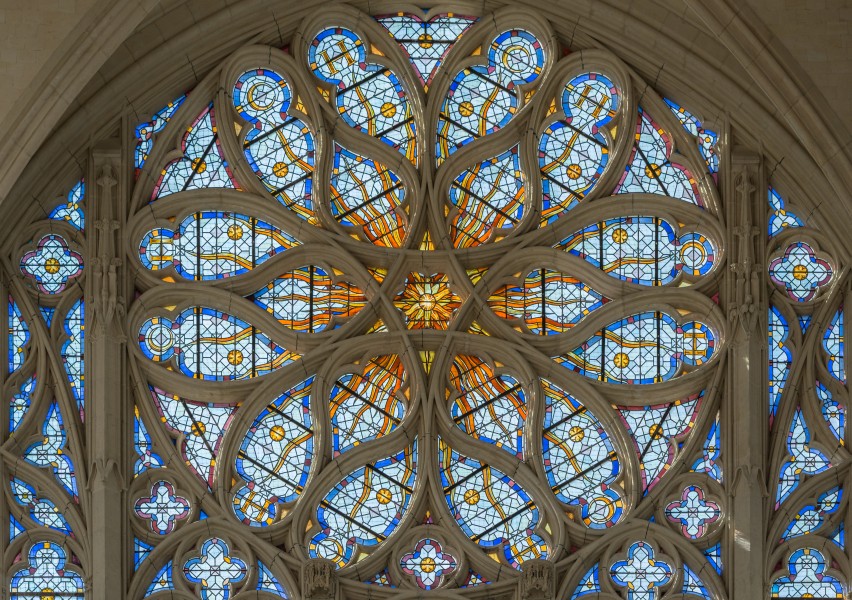 Rose Window of Sainte-Chapelle de Vincennes, Interior View 140308 1