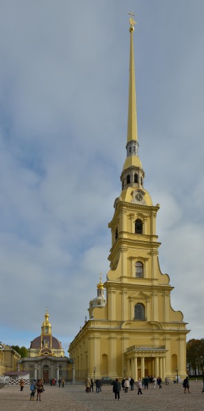 Saint Peter and Paul Cathedral in Saint Petersburg main facade