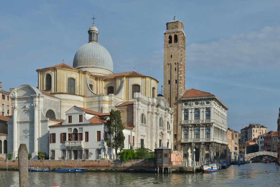San Geremia church and Palazzo Labia in Venice view from Canal Grande