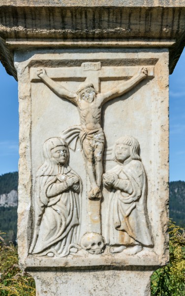 Sankt Georgen am Längsee Launsdorf Maultaschhügel Pfeilerbildstock Kreuzigung 12092018 4593