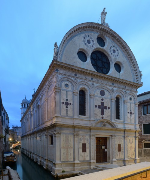 Santa Maria dei Miracoli facciata sud Venezia notte