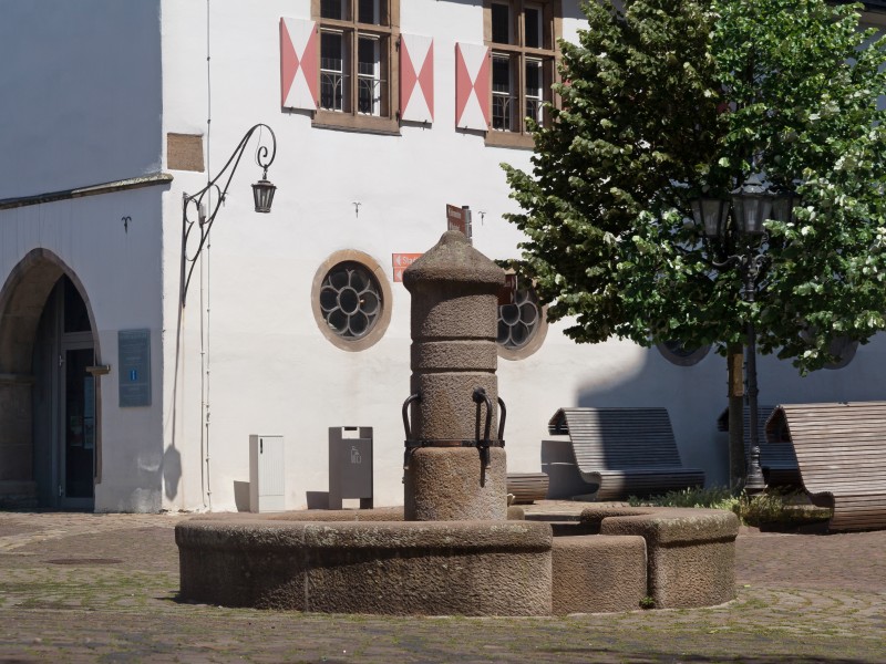 Schwerte, fontein bij Altes Rathaus en Sankt Viktorkirche foto9 2017-06-05 12.46